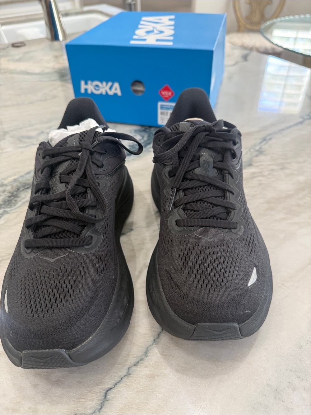 Hoka Bondi 9 Black Performance Running Sneakers Size 8.5 Wide width - Picture 7 of 10